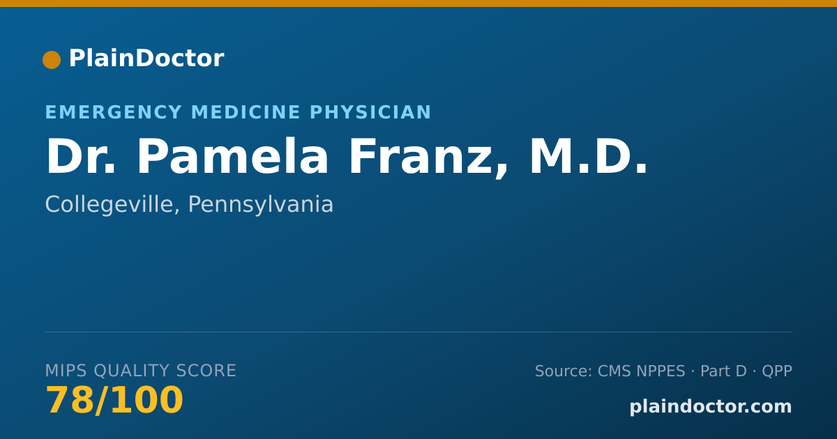 Shareable card for Pamela Franz, M.D. - Emergency Medicine Physician, Collegeville, PA