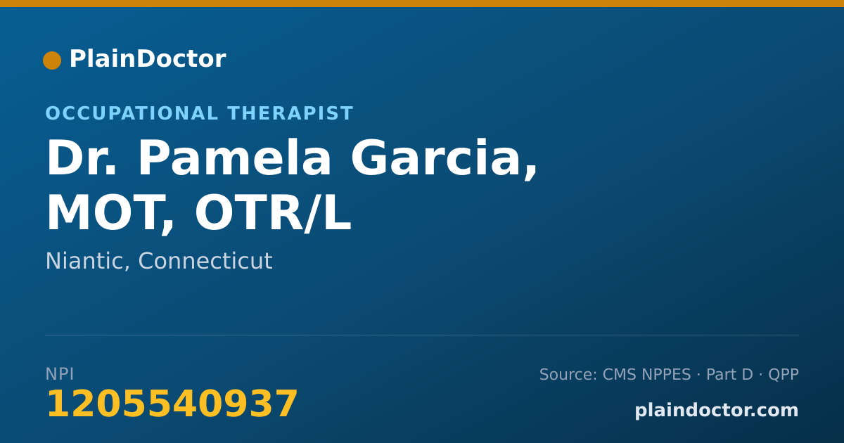 Shareable card for Pamela Garcia, MOT, OTR/L - Occupational Therapist, Niantic, CT
