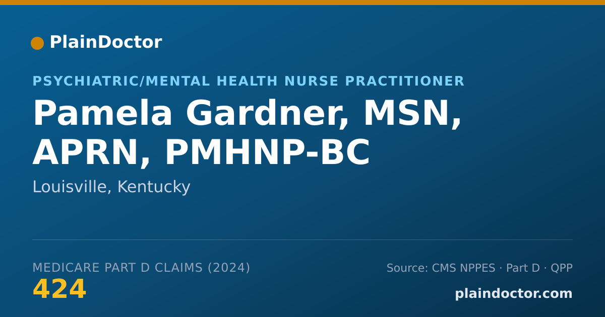 Shareable card for Pamela Gardner, MSN, APRN, PMHNP-BC - Psychiatric/Mental Health Nurse Practitioner, Louisville, KY