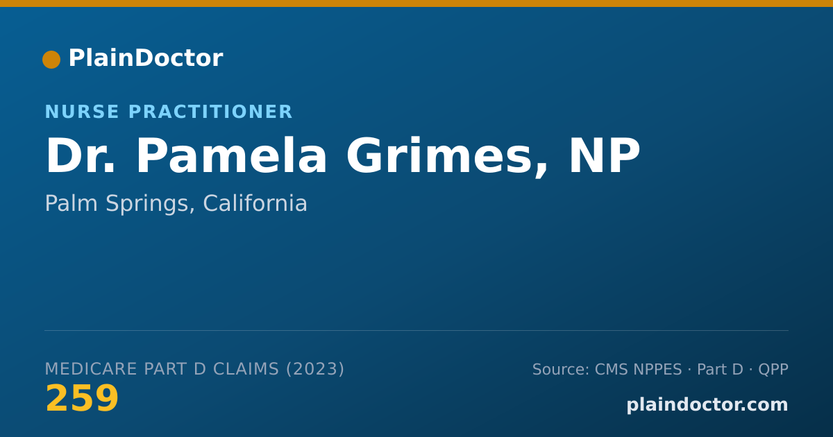 Shareable card for Pamela Grimes, NP - Nurse Practitioner, Palm Springs, CA