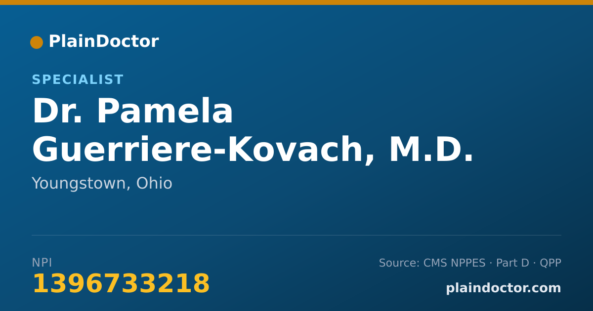 Shareable card for Pamela Guerriere-Kovach, M.D. - Specialist, Youngstown, OH