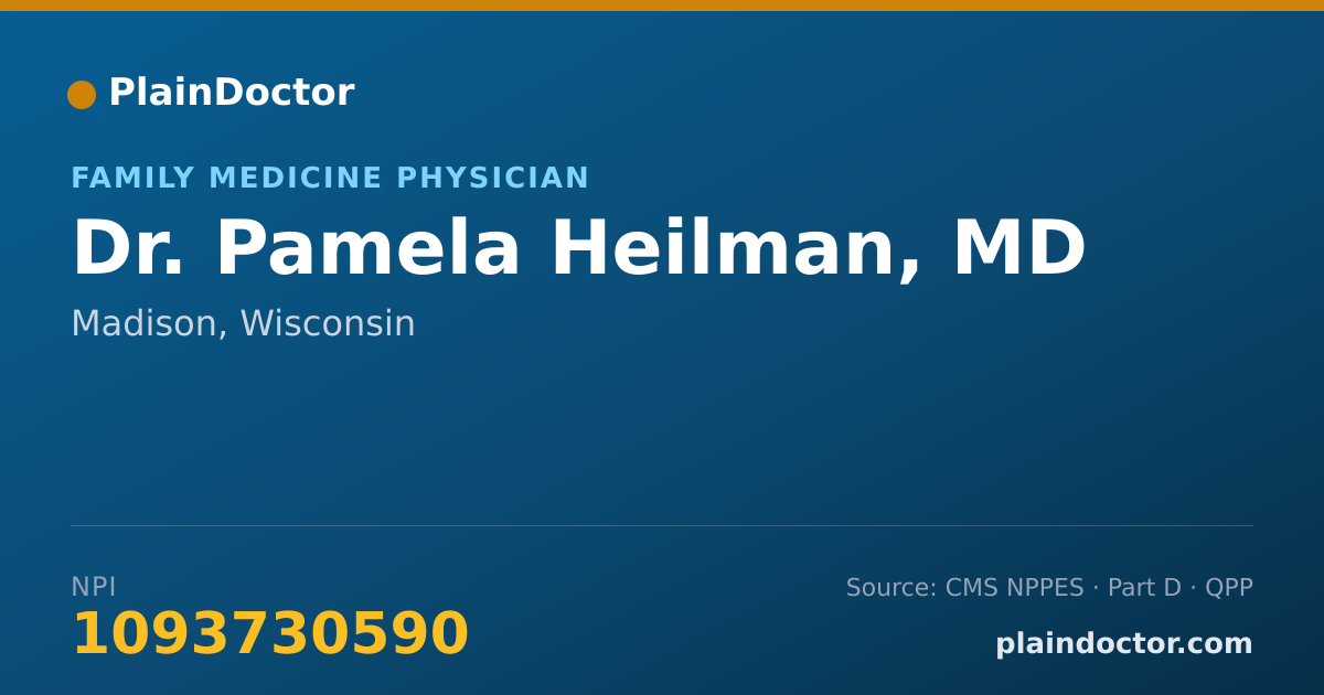 Shareable card for Pamela Heilman, MD - Family Medicine Physician, Madison, WI