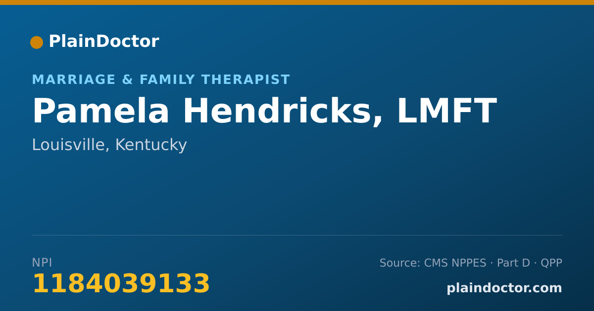 Shareable card for Pamela Hendricks, LMFT - Marriage & Family Therapist, Louisville, KY