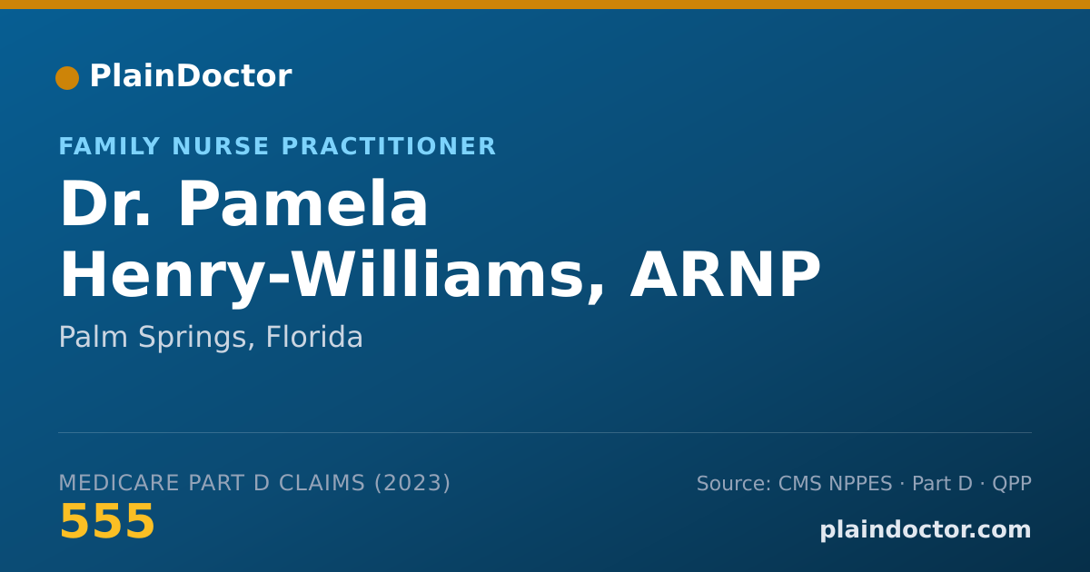 Shareable card for Pamela Henry-Williams, ARNP - Family Nurse Practitioner, Palm Springs, FL