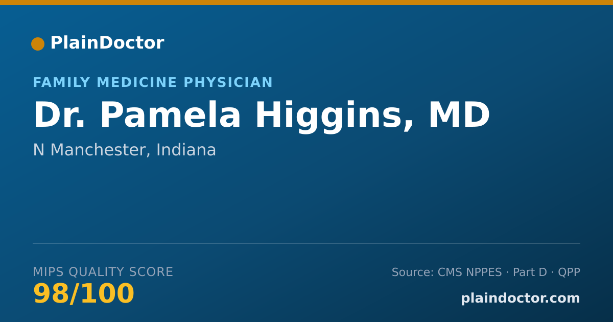 Shareable card for Pamela Higgins, MD - Family Medicine Physician, N Manchester, IN