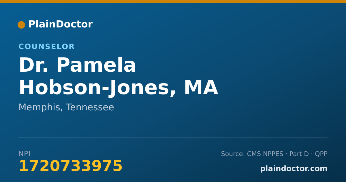 Shareable card for Pamela Hobson-Jones, MA - Counselor, Memphis, TN