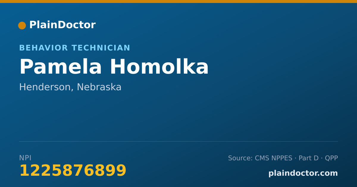 Shareable card for Pamela Homolka - Behavior Technician, Henderson, NE