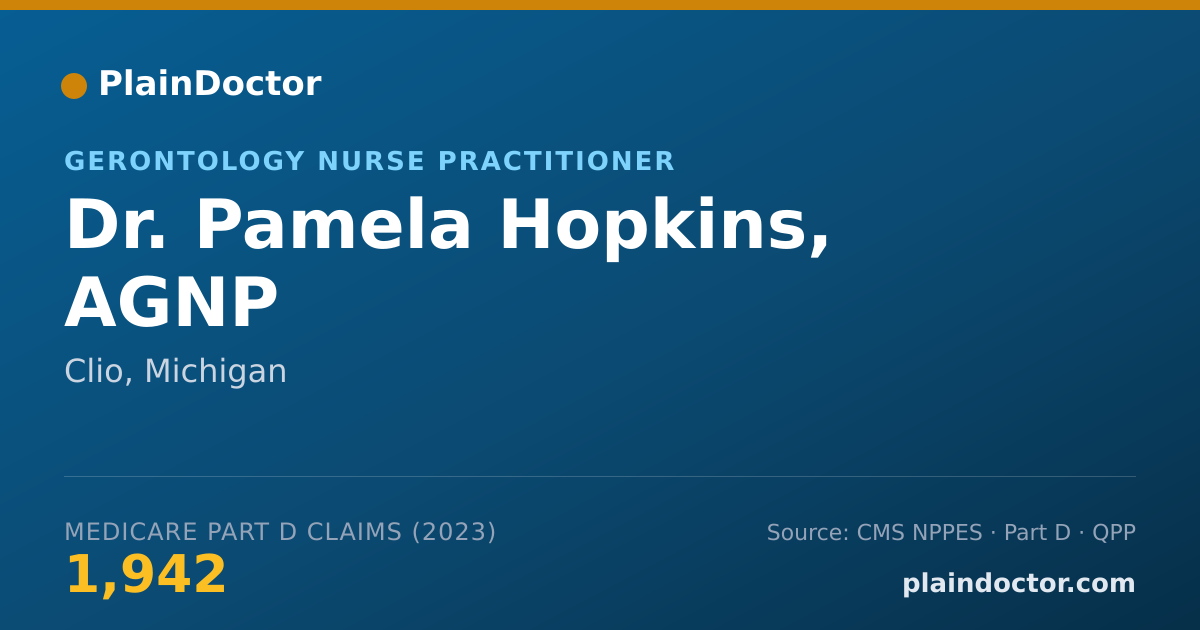 Shareable card for Pamela Hopkins, AGNP - Gerontology Nurse Practitioner, Clio, MI