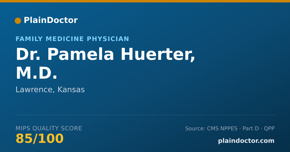 Shareable card for Pamela Huerter, M.D. - Family Medicine Physician, Lawrence, KS