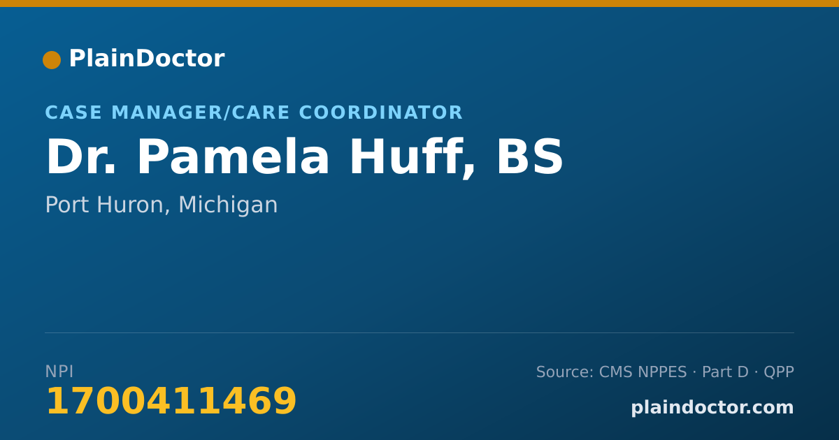 Shareable card for Pamela Huff, BS - Case Manager/Care Coordinator, Port Huron, MI
