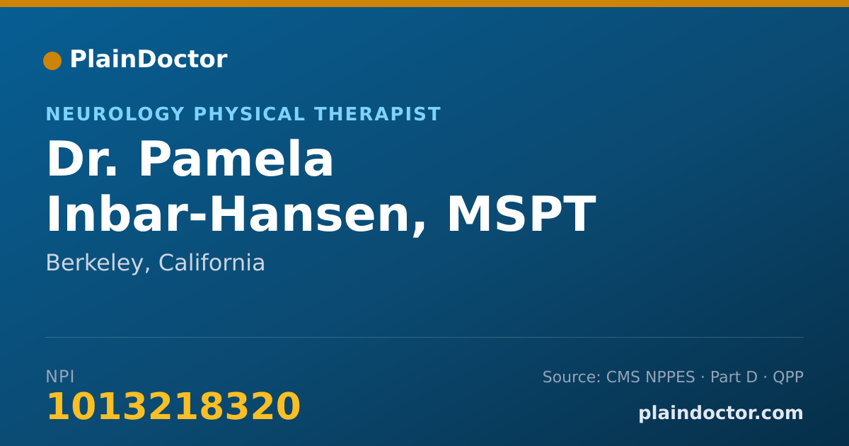 Shareable card for Pamela Inbar-Hansen, MSPT - Neurology Physical Therapist, Berkeley, CA