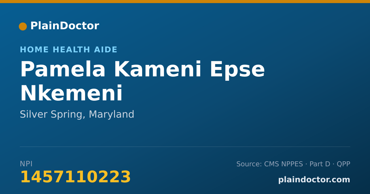 Shareable card for Pamela Kameni Epse Nkemeni - Home Health Aide, Silver Spring, MD