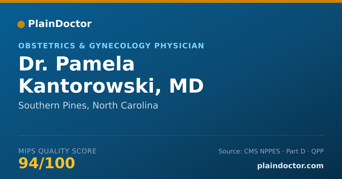 Shareable card for Pamela Kantorowski, MD - Obstetrics & Gynecology Physician, Southern Pines, NC