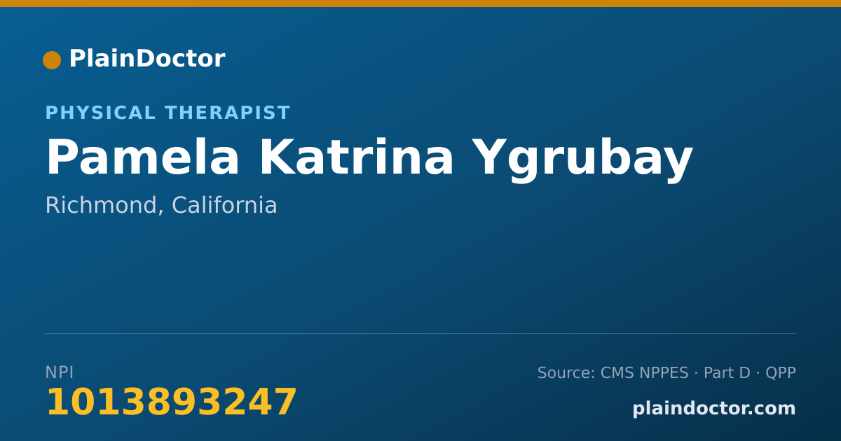 Shareable card for Pamela Katrina Ygrubay - Physical Therapist, Richmond, CA