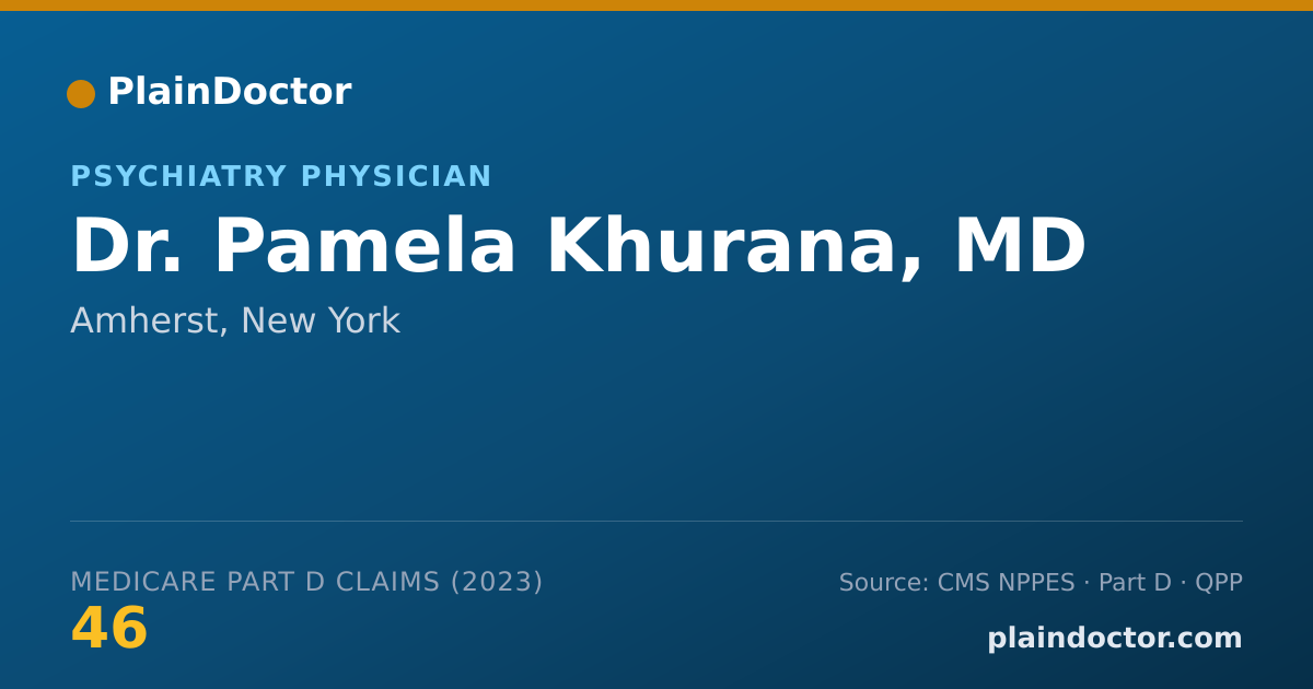 Shareable card for Pamela Khurana, MD - Psychiatry Physician, Amherst, NY