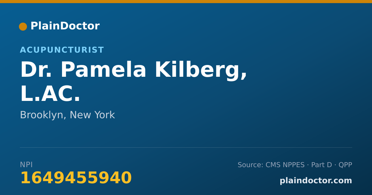 Shareable card for Pamela Kilberg, L.AC. - Acupuncturist, Brooklyn, NY