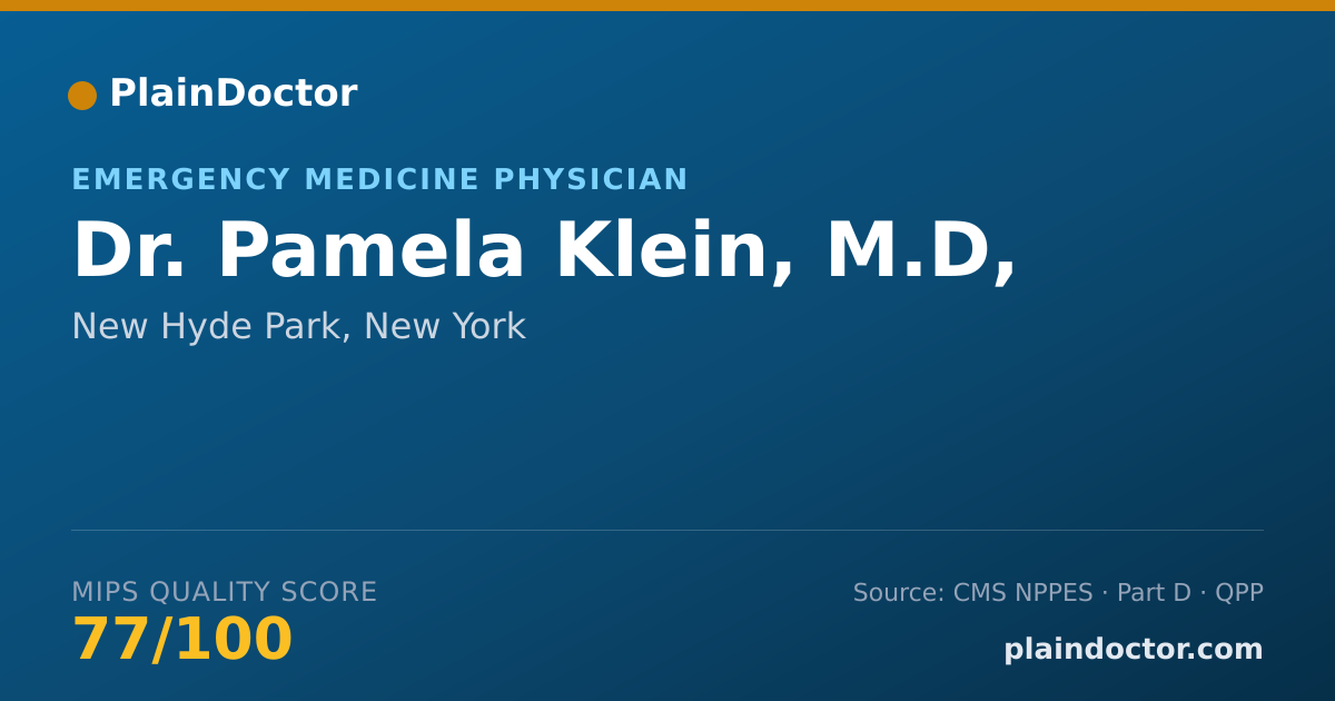 Shareable card for Pamela Klein, M.D, - Emergency Medicine Physician, New Hyde Park, NY