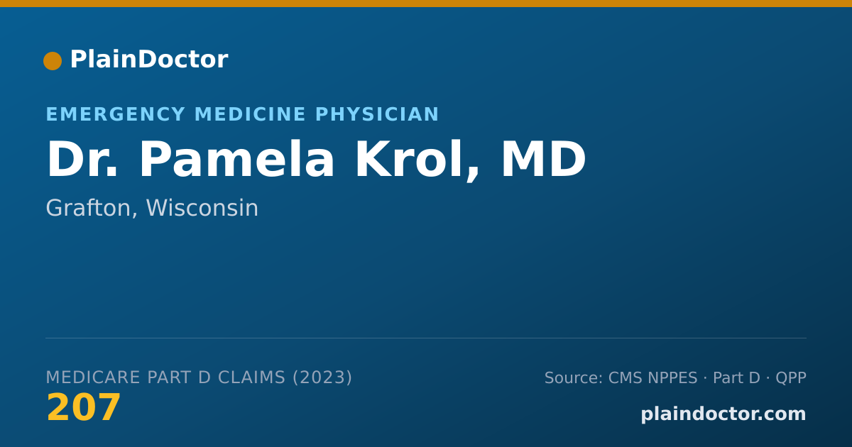 Shareable card for Pamela Krol, MD - Emergency Medicine Physician, Grafton, WI