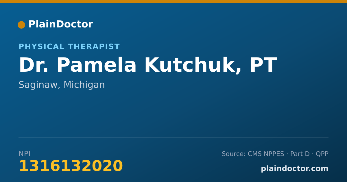 Shareable card for Pamela Kutchuk, PT - Physical Therapist, Saginaw, MI