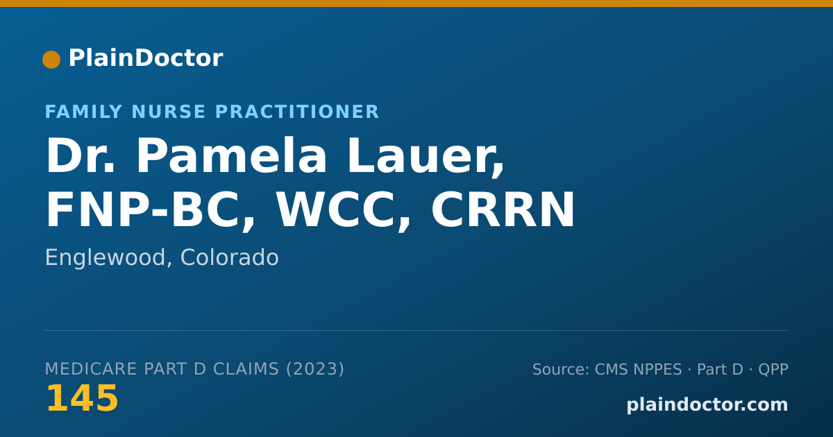 Shareable card for Pamela Lauer, FNP-BC, WCC, CRRN - Family Nurse Practitioner, Englewood, CO