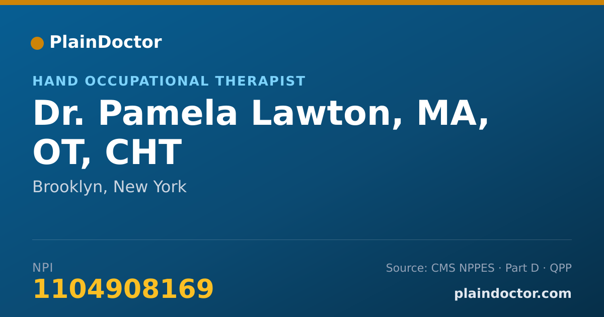Shareable card for Pamela Lawton, MA, OT, CHT - Hand Occupational Therapist, Brooklyn, NY