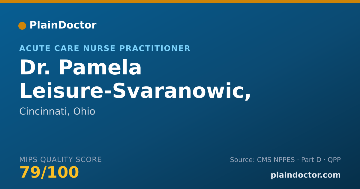 Shareable card for Pamela Leisure-Svaranowic, APRN - Acute Care Nurse Practitioner, Cincinnati, OH