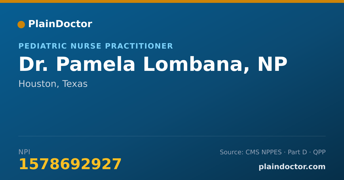 Shareable card for Pamela Lombana, NP - Pediatric Nurse Practitioner, Houston, TX