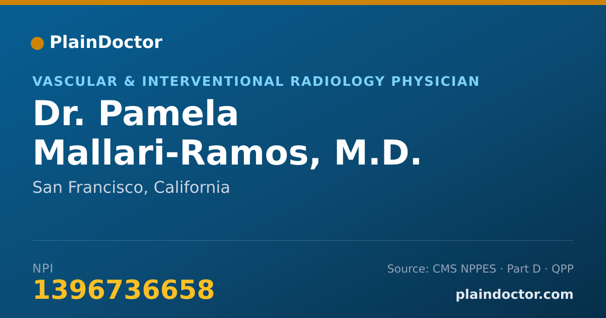 Shareable card for Pamela Mallari-Ramos, M.D. - Vascular & Interventional Radiology Physician, San Francisco, CA
