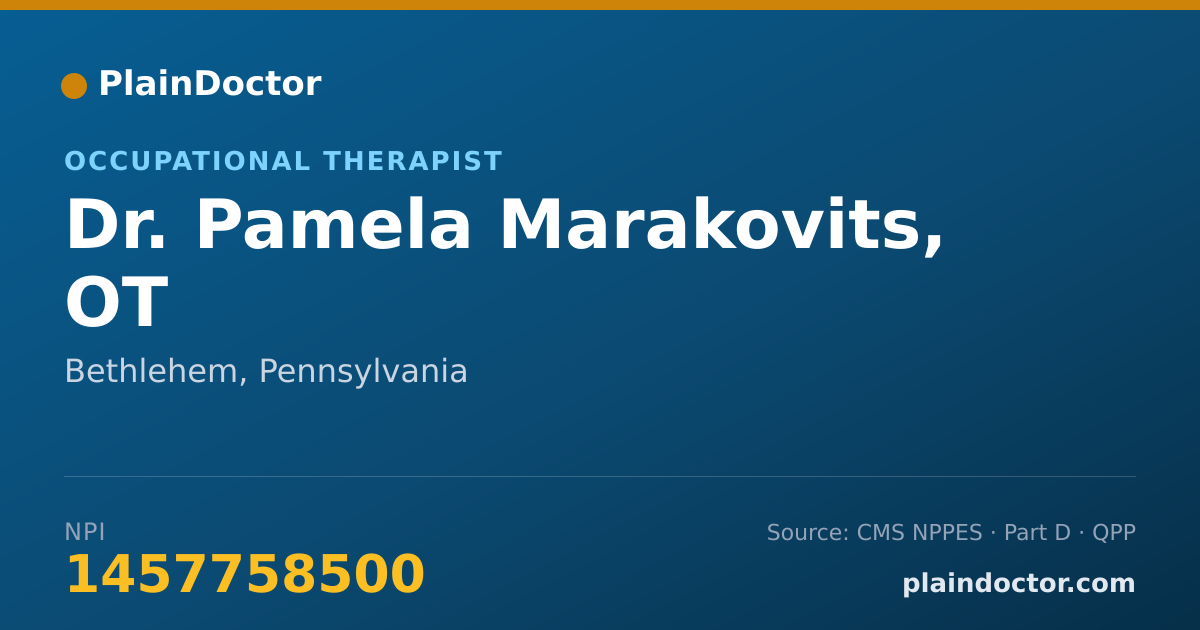 Shareable card for Pamela Marakovits, OT - Occupational Therapist, Bethlehem, PA