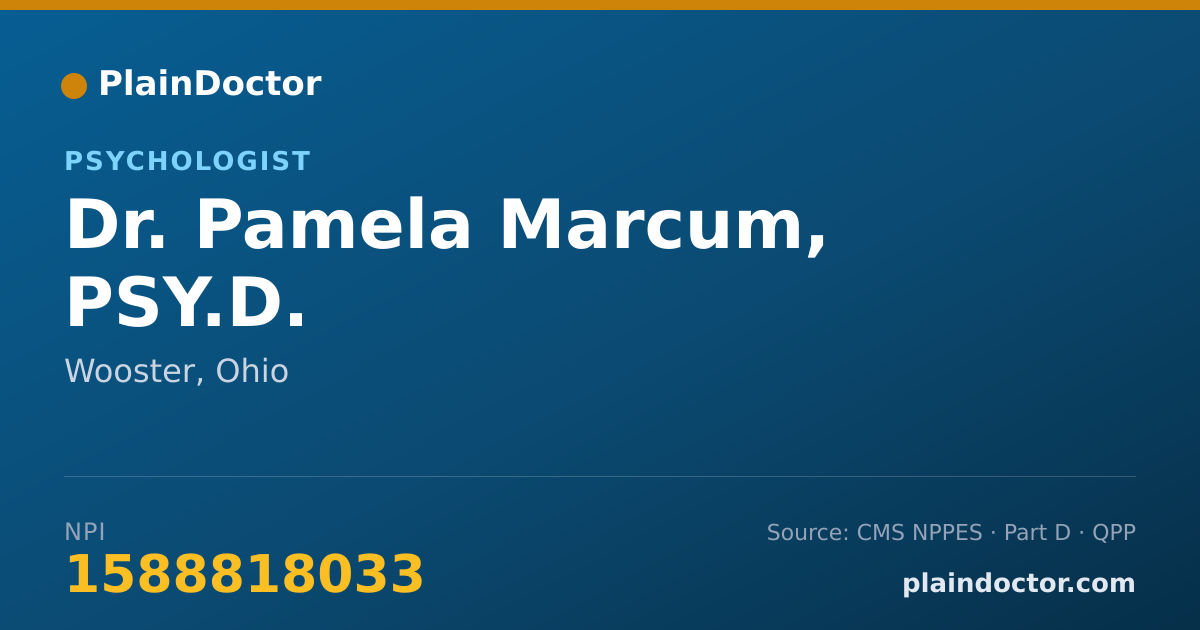 Shareable card for Pamela Marcum, PSY.D. - Psychologist, Wooster, OH