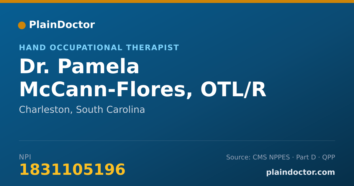 Shareable card for Pamela McCann-Flores, OTL/R - Hand Occupational Therapist, Charleston, SC