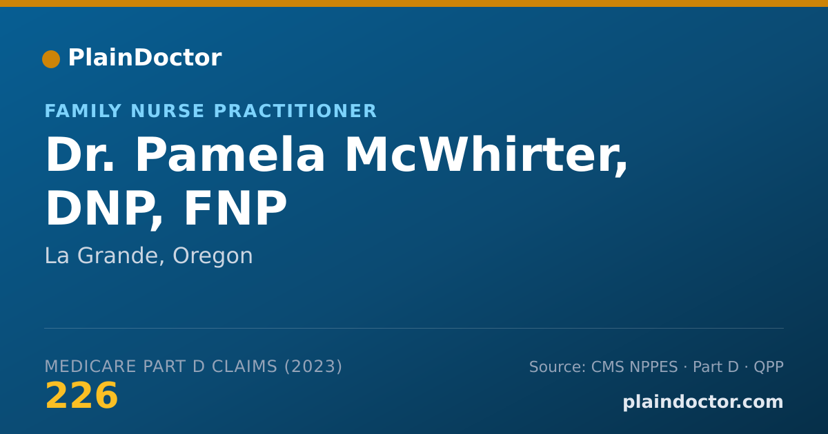 Shareable card for Pamela McWhirter, DNP, FNP - Family Nurse Practitioner, La Grande, OR