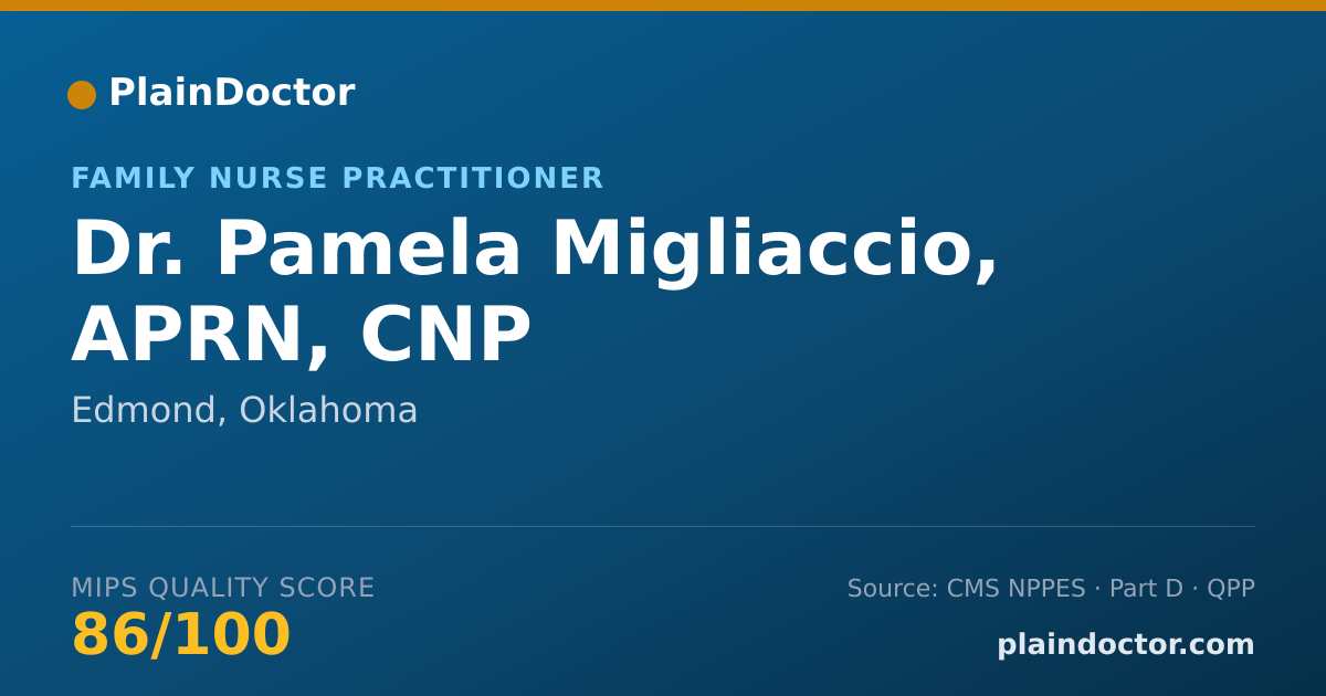 Shareable card for Pamela Migliaccio, APRN, CNP - Family Nurse Practitioner, Edmond, OK