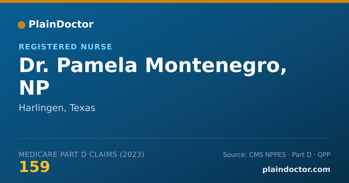 Shareable card for Pamela Montenegro, NP - Registered Nurse, Harlingen, TX