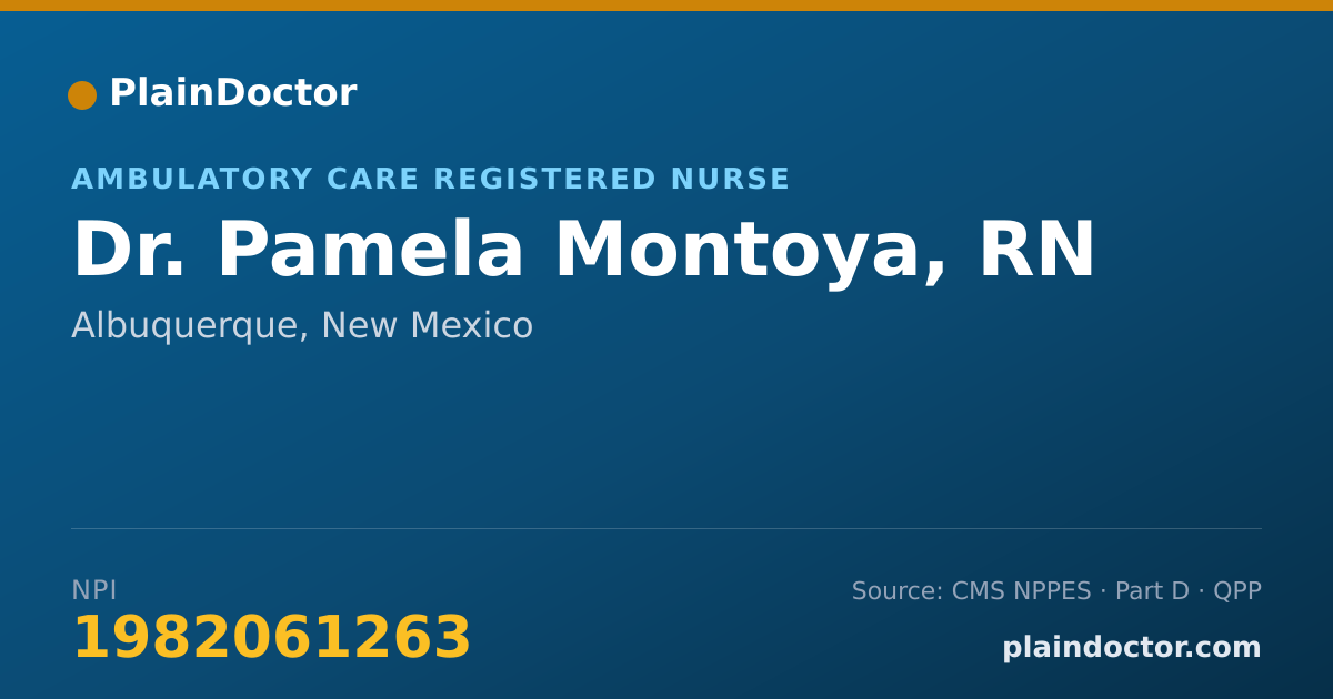 Shareable card for Pamela Montoya, RN - Ambulatory Care Registered Nurse, Albuquerque, NM