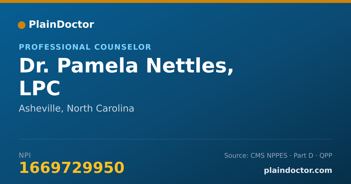 Shareable card for Pamela Nettles, LPC - Professional Counselor, Asheville, NC