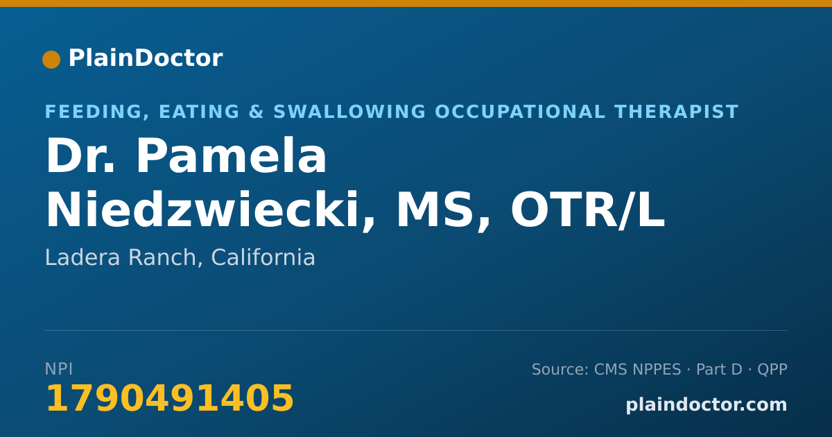 Shareable card for Pamela Niedzwiecki, MS, OTR/L - Feeding, Eating & Swallowing Occupational Therapist, Ladera Ranch, CA