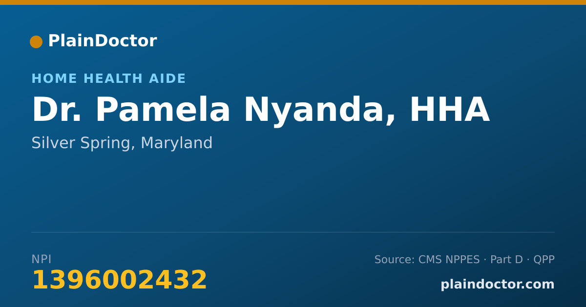 Shareable card for Pamela Nyanda, HHA - Home Health Aide, Silver Spring, MD
