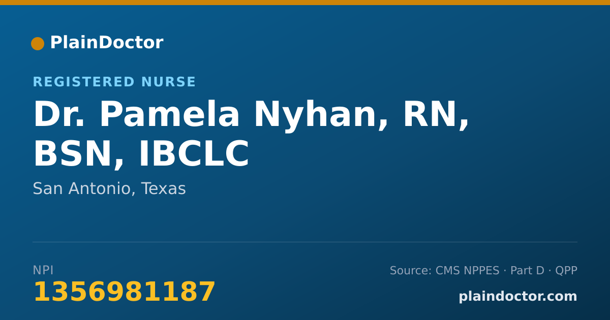 Shareable card for Pamela Nyhan, RN, BSN, IBCLC - Registered Nurse, San Antonio, TX