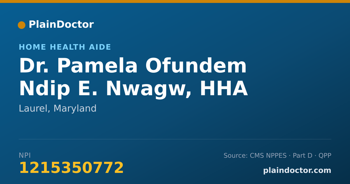 Shareable card for Pamela Ofundem Ndip E. Nwagw, HHA - Home Health Aide, Laurel, MD