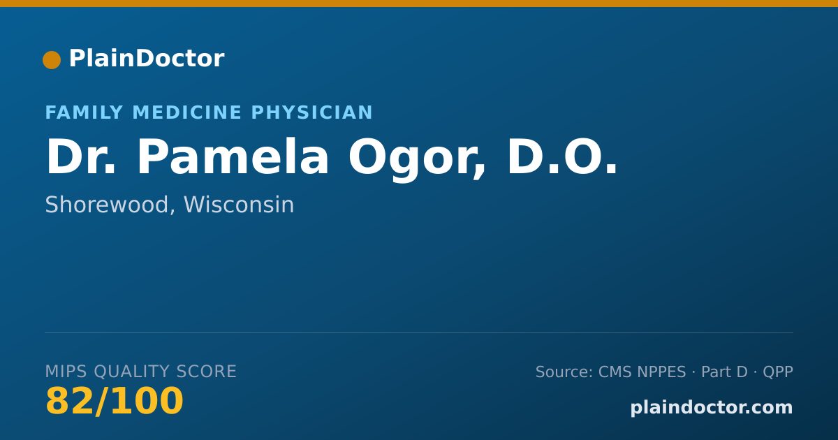 Shareable card for Pamela Ogor, D.O. - Family Medicine Physician, Shorewood, WI