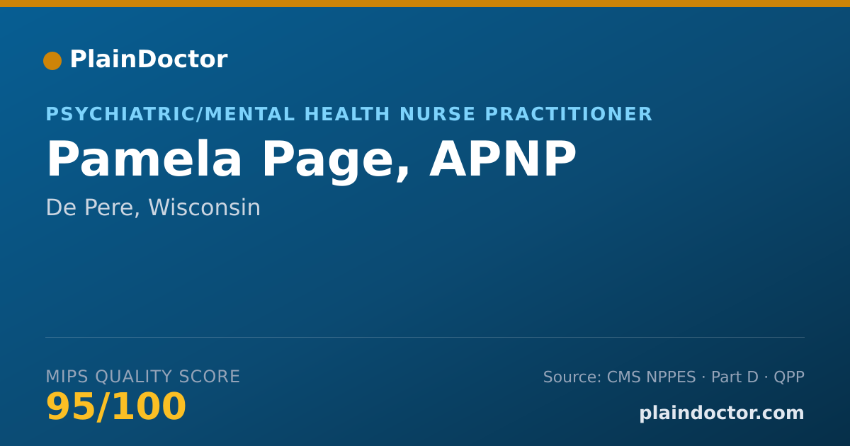 Shareable card for Pamela Page, APNP - Psychiatric/Mental Health Nurse Practitioner, De Pere, WI