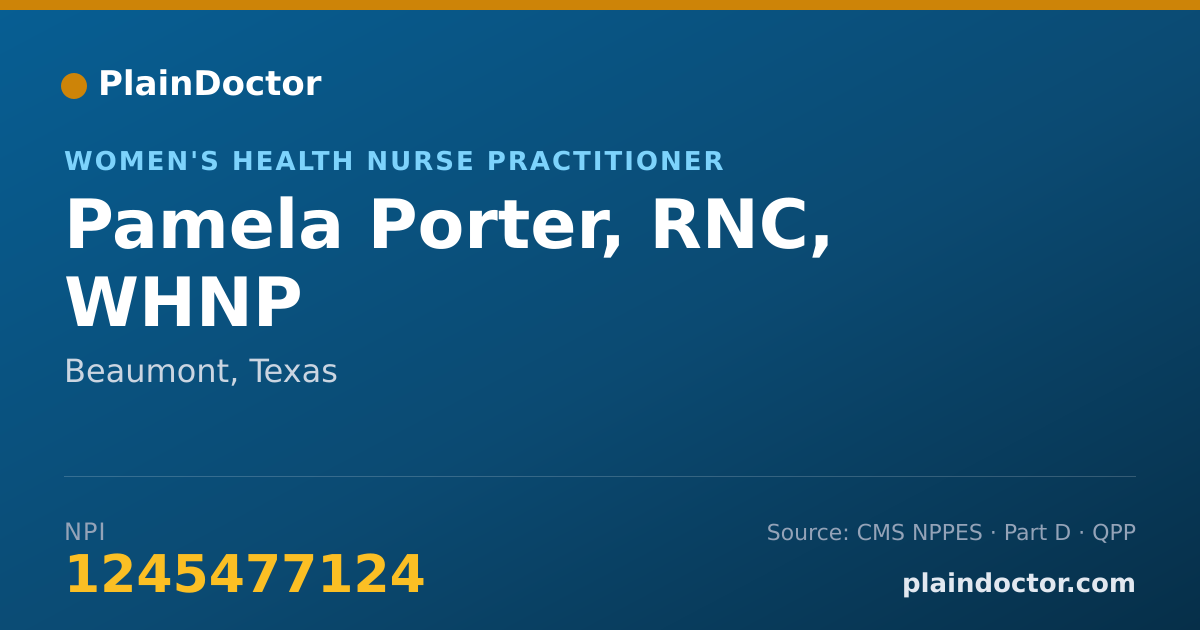 Shareable card for Pamela Porter, RNC, WHNP - Women's Health Nurse Practitioner, Beaumont, TX