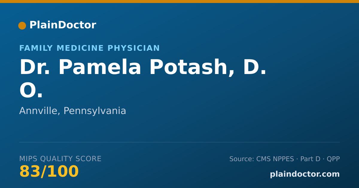 Shareable card for Pamela Potash, D. O. - Family Medicine Physician, Annville, PA
