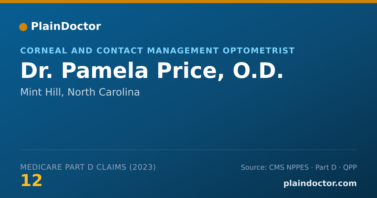 Shareable card for Pamela Price, O.D. - Corneal and Contact Management Optometrist, Mint Hill, NC