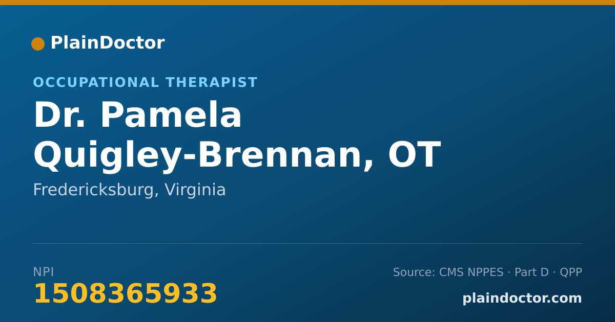 Shareable card for Pamela Quigley-Brennan, OT - Occupational Therapist, Fredericksburg, VA