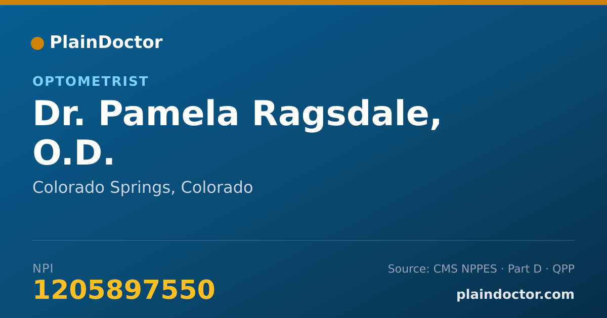 Shareable card for Pamela Ragsdale, O.D. - Optometrist, Colorado Springs, CO
