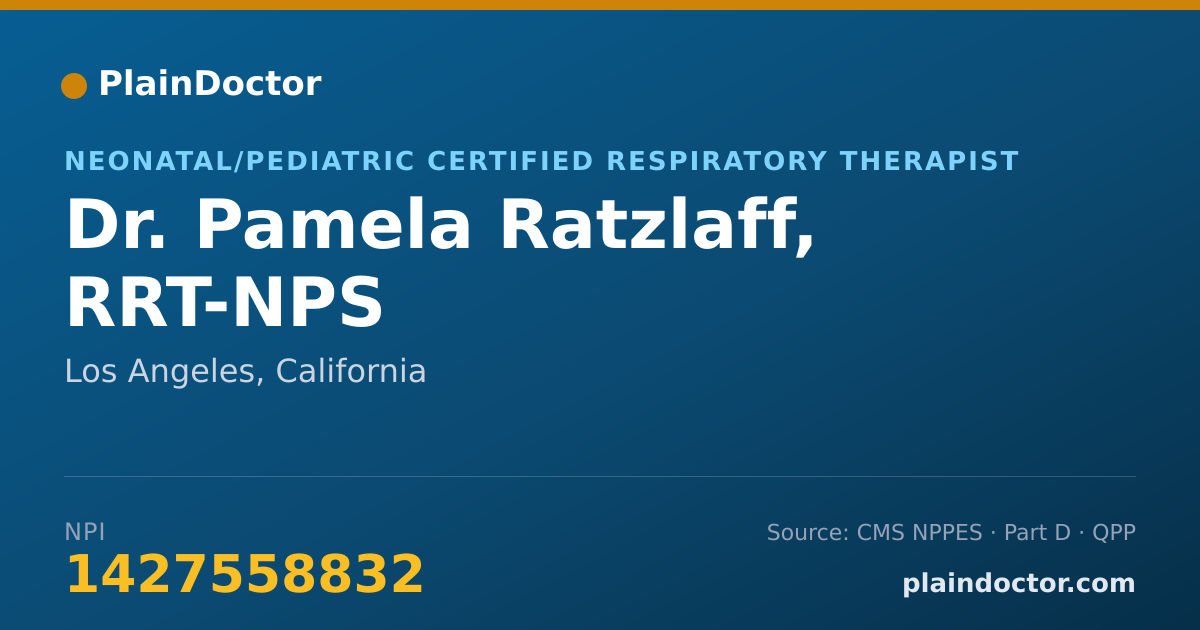 Shareable card for Pamela Ratzlaff, RRT-NPS - Neonatal/Pediatric Certified Respiratory Therapist, Los Angeles, CA