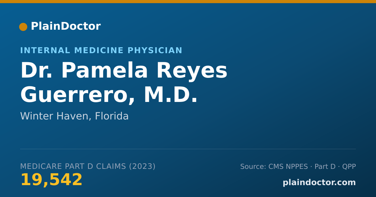 Shareable card for Pamela Reyes Guerrero, M.D. - Internal Medicine Physician, Winter Haven, FL