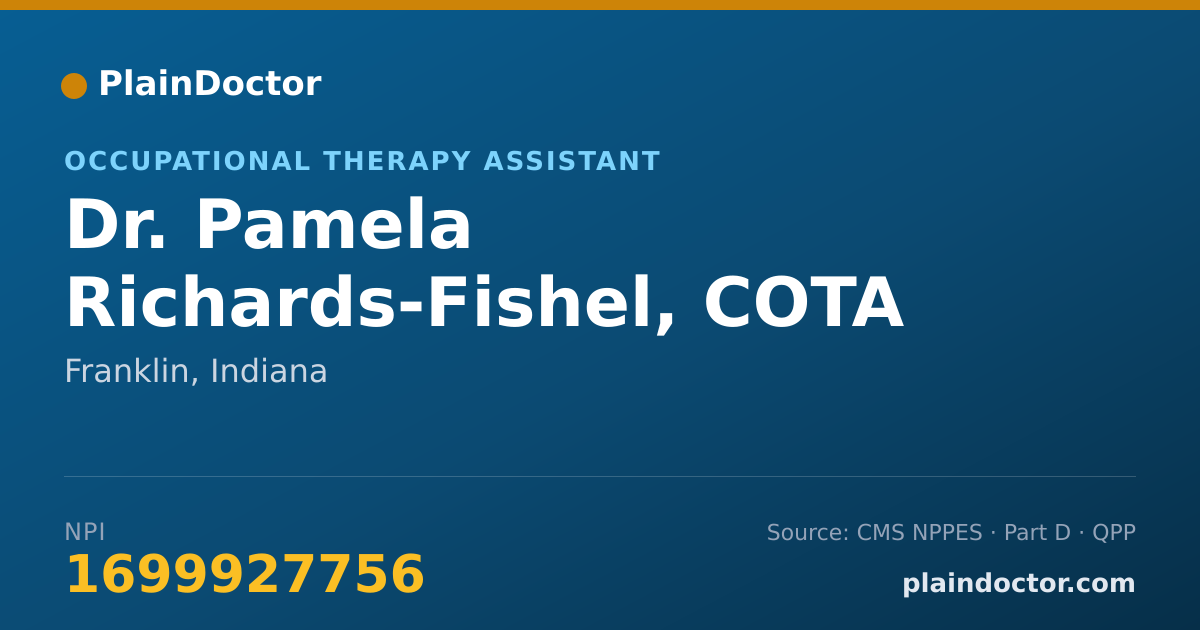 Shareable card for Pamela Richards-Fishel, COTA - Occupational Therapy Assistant, Franklin, IN